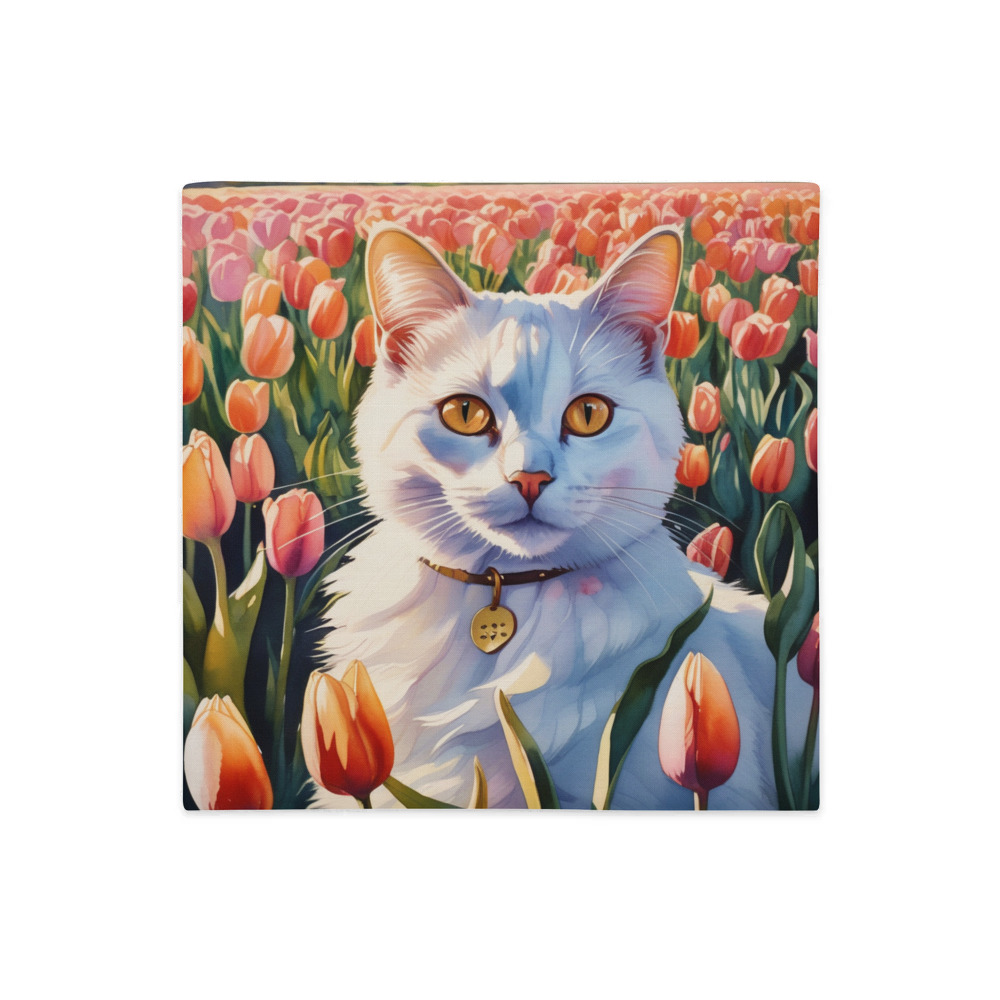 PugMug Custom White Companion Cat Premium Pillow Case