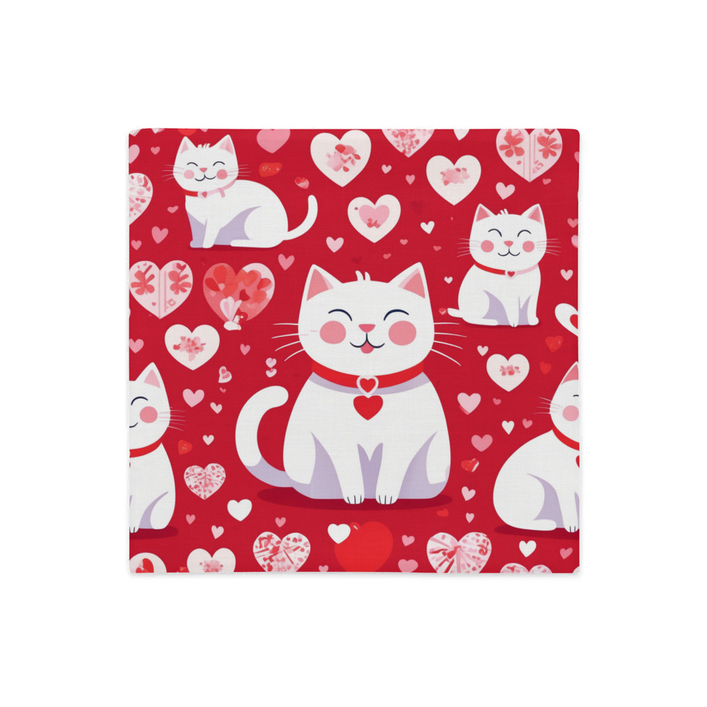 PugMug Custom White Companion Cat Premium Pillow Case