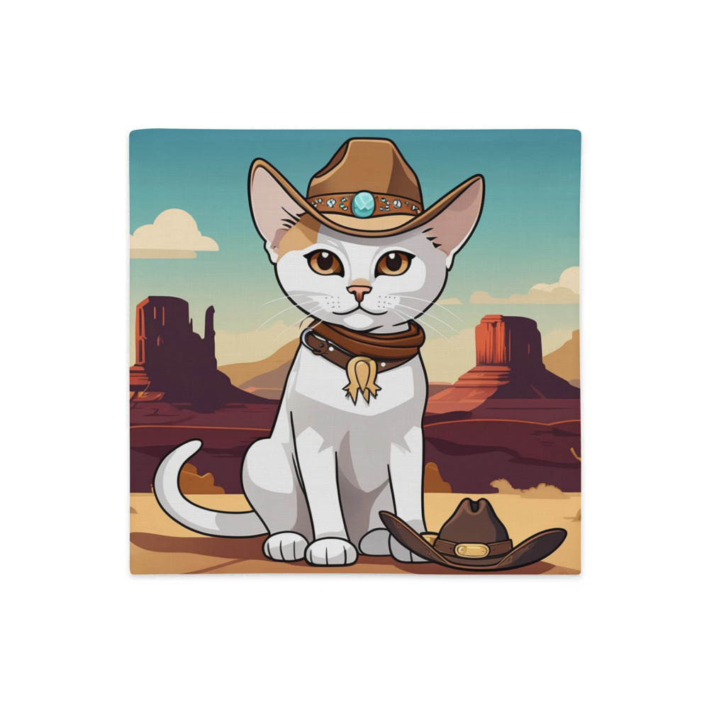 PugMug Custom White Abyssinian Cat Premium Pillow Case