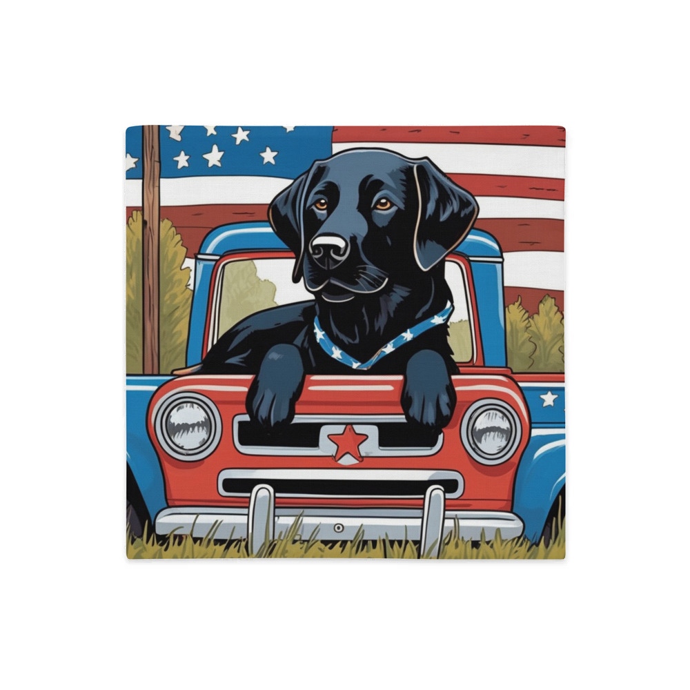 PugMug Custom Black Labrador Retriever Premium Pillow Case