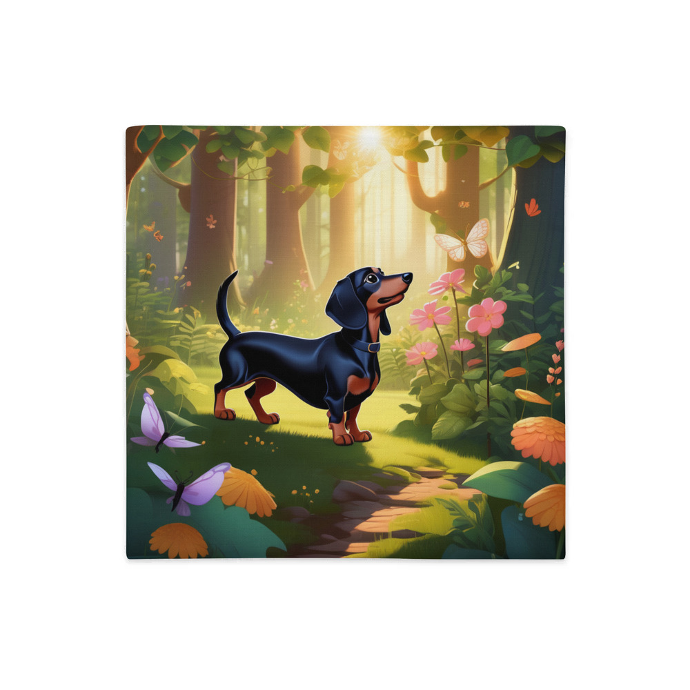 PugMug Custom Black Dachshund Premium Pillow Case