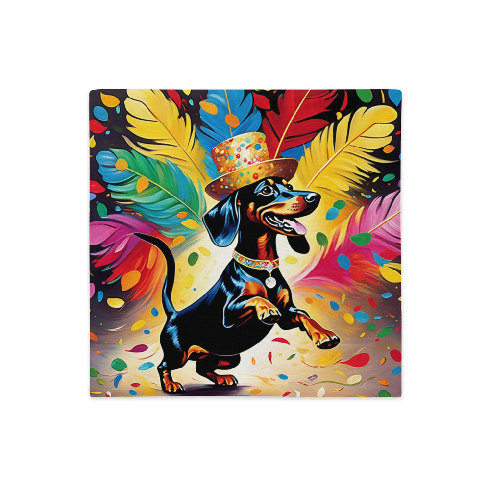 PugMug Custom Black Dachshund Premium Pillow Case