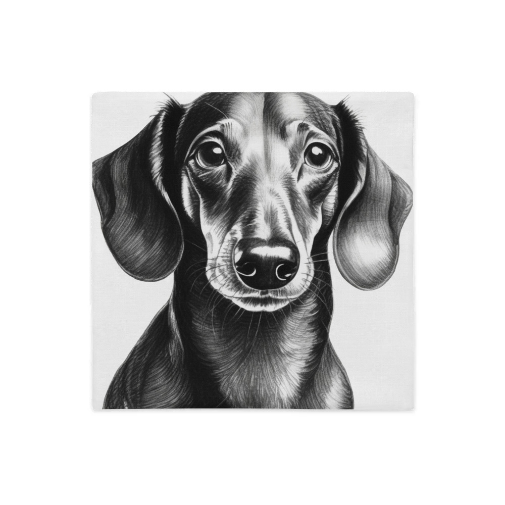 PugMug Custom Black Dachshund Premium Pillow Case