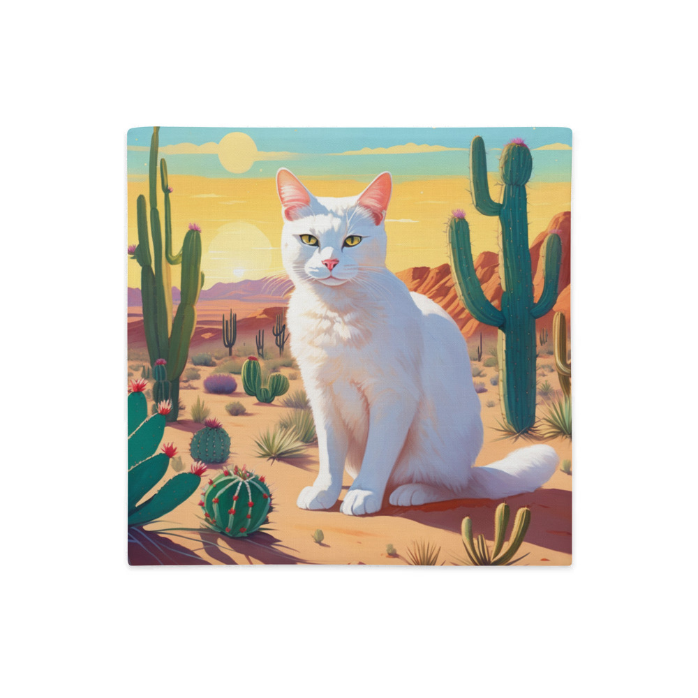 PugMug Custom White Companion Cat Premium Pillow Case