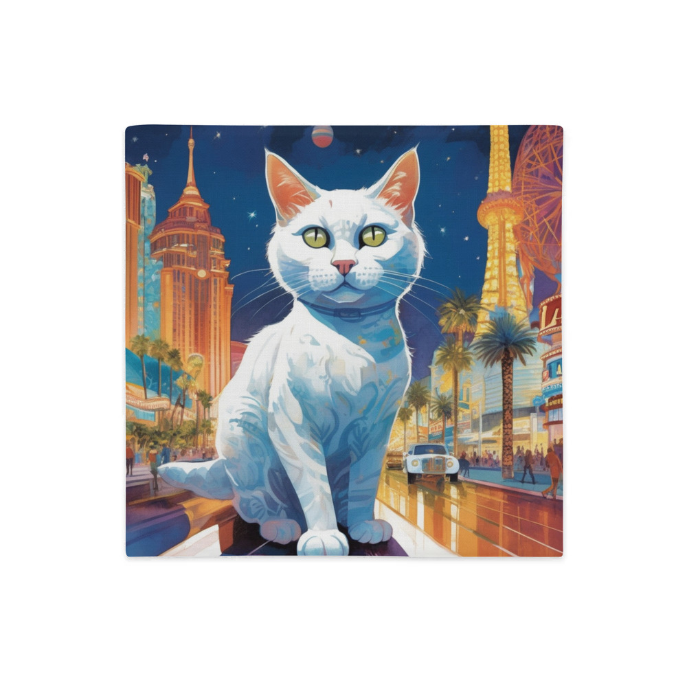 PugMug Custom White Companion Cat Premium Pillow Case