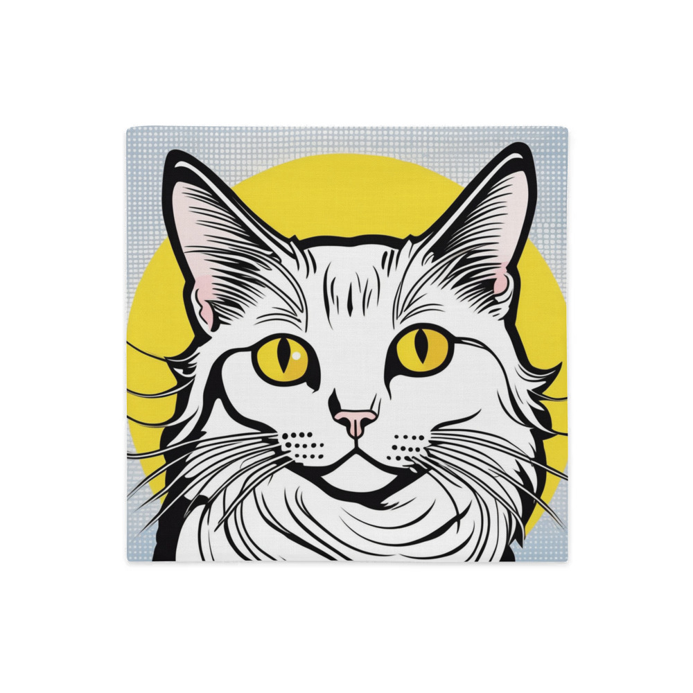 PugMug Custom White Companion Cat Premium Pillow Case