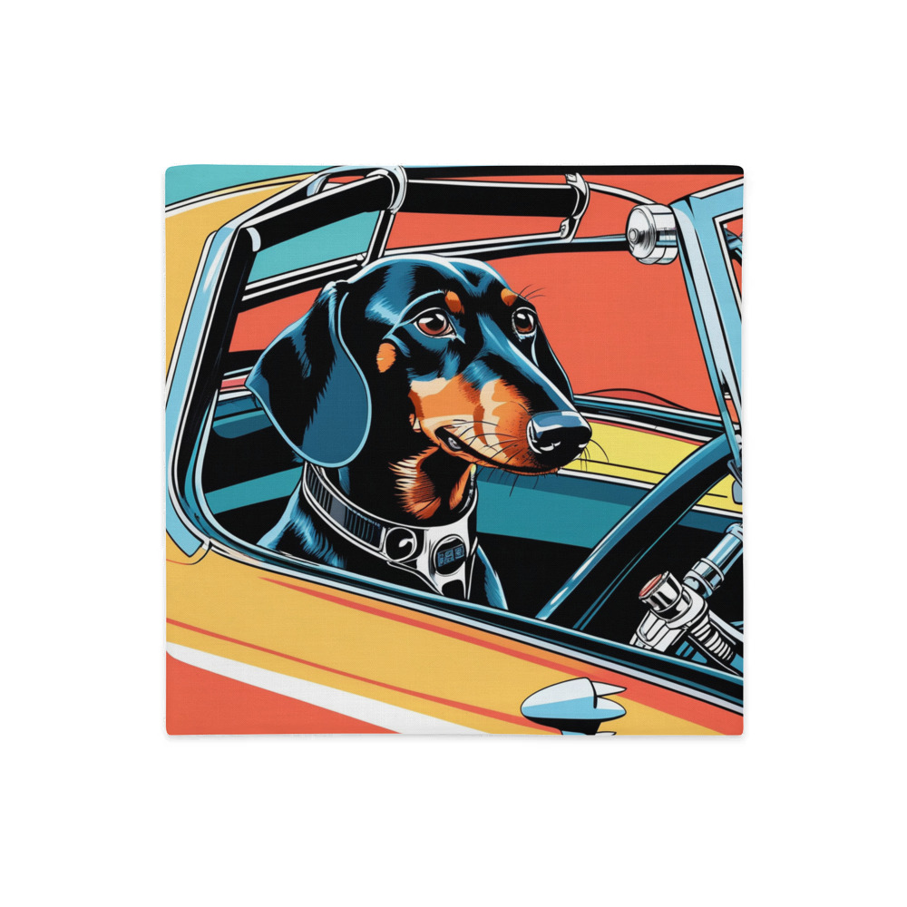 PugMug Custom Black Dachshund Premium Pillow Case