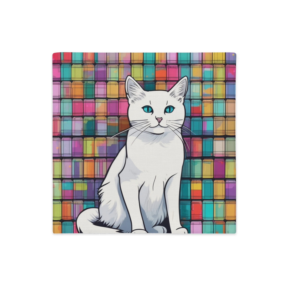 PugMug Custom White Companion Cat Premium Pillow Case