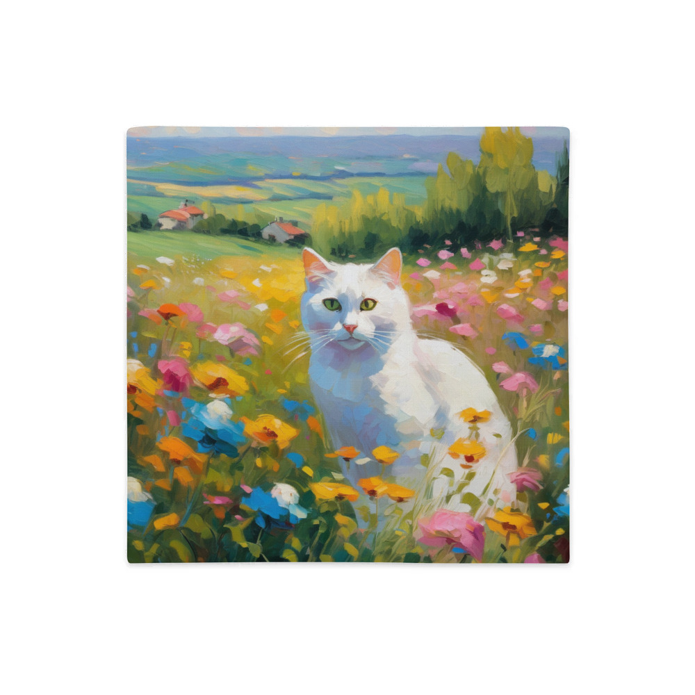 PugMug Custom White Companion Cat Premium Pillow Case