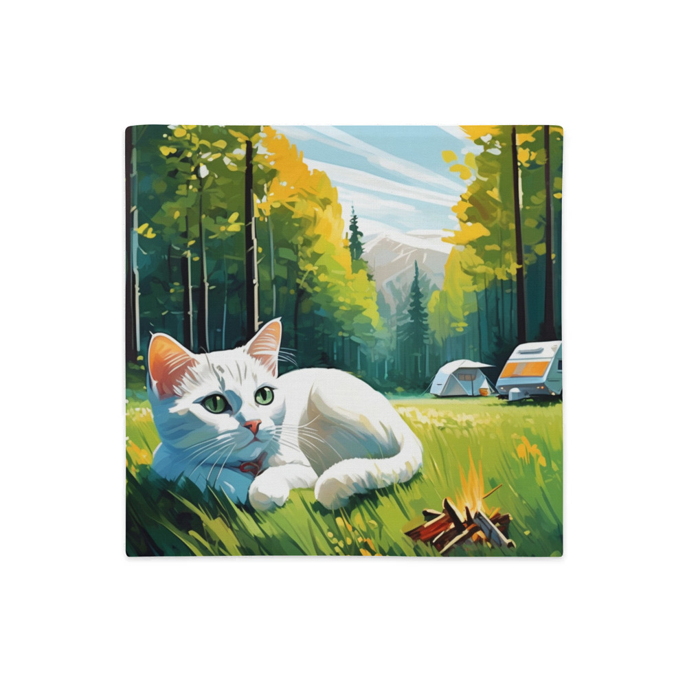 PugMug Custom White Companion Cat Premium Pillow Case