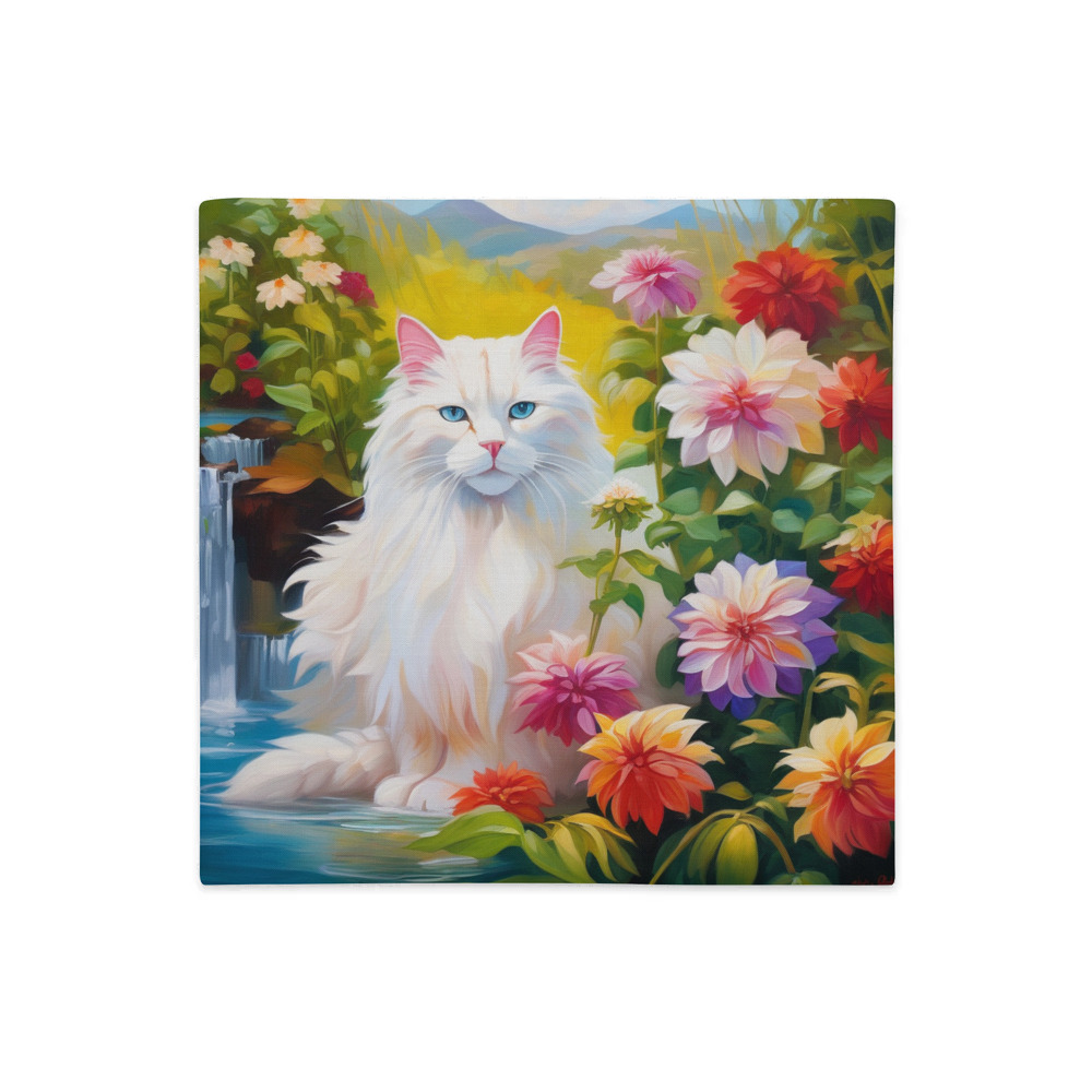 PugMug Custom White Companion Cat Premium Pillow Case