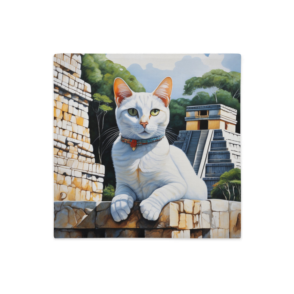 PugMug Custom White Companion Cat Premium Pillow Case