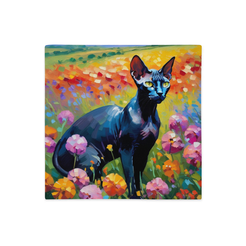 PugMug Custom Black Sphynx Cat Premium Pillow Case