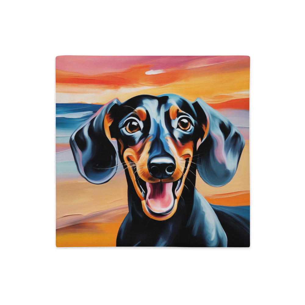 PugMug Custom Black Dachshund Premium Pillow Case