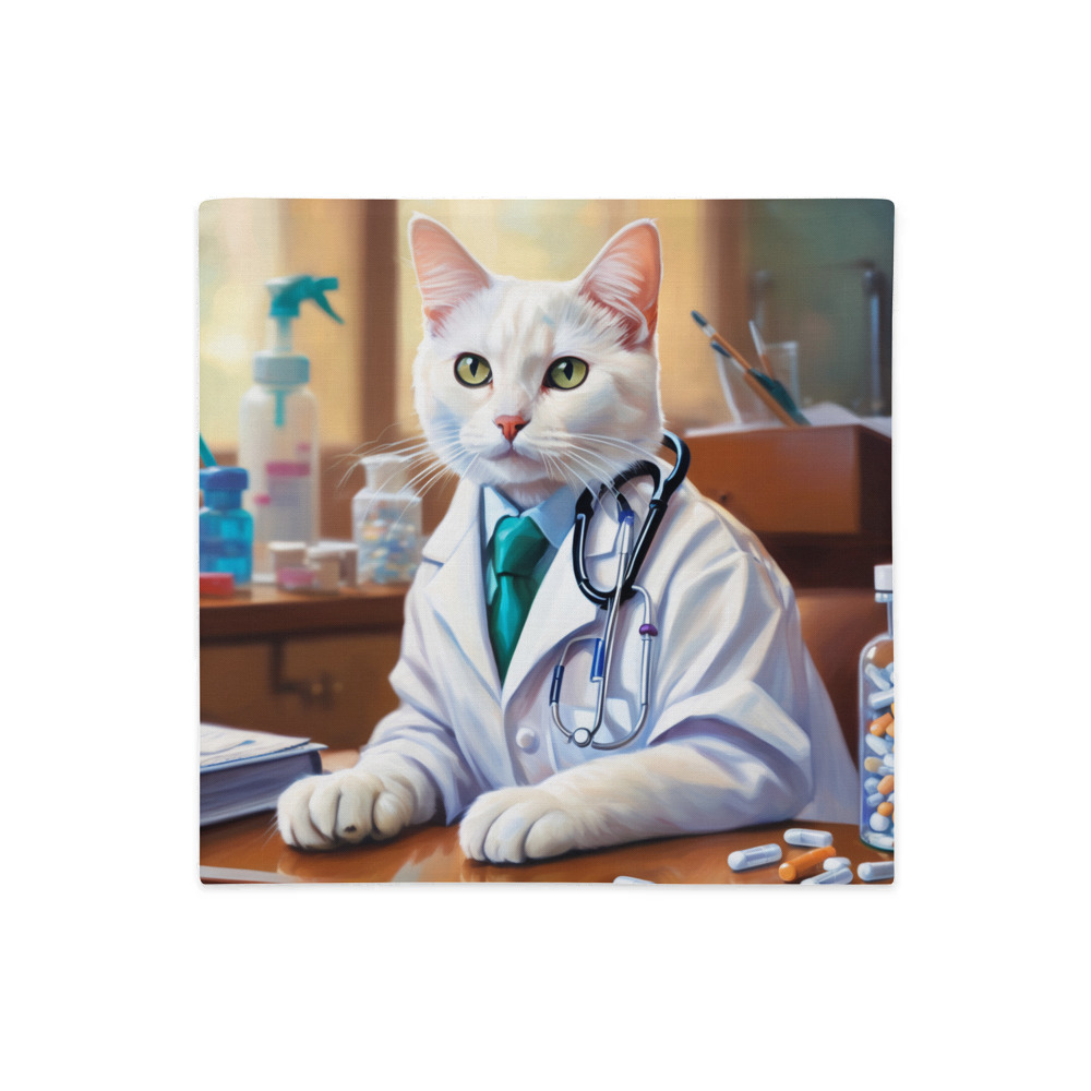 PugMug Custom White Companion Cat Premium Pillow Case