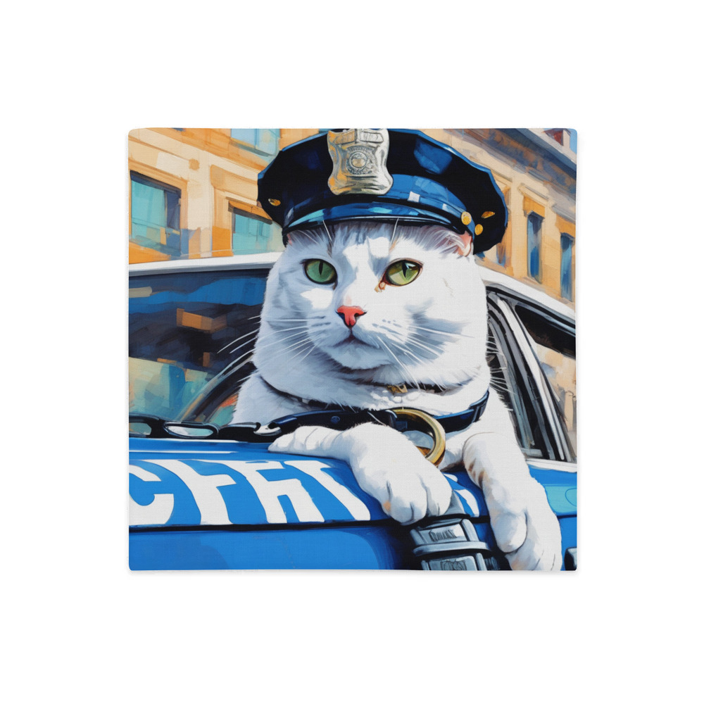 PugMug Custom White Companion Cat Premium Pillow Case