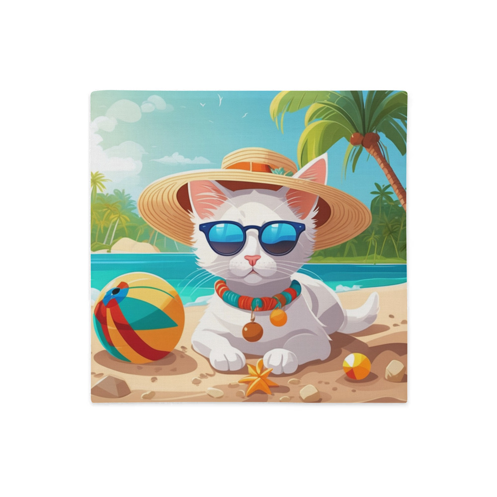 PugMug Custom White Companion Cat Premium Pillow Case