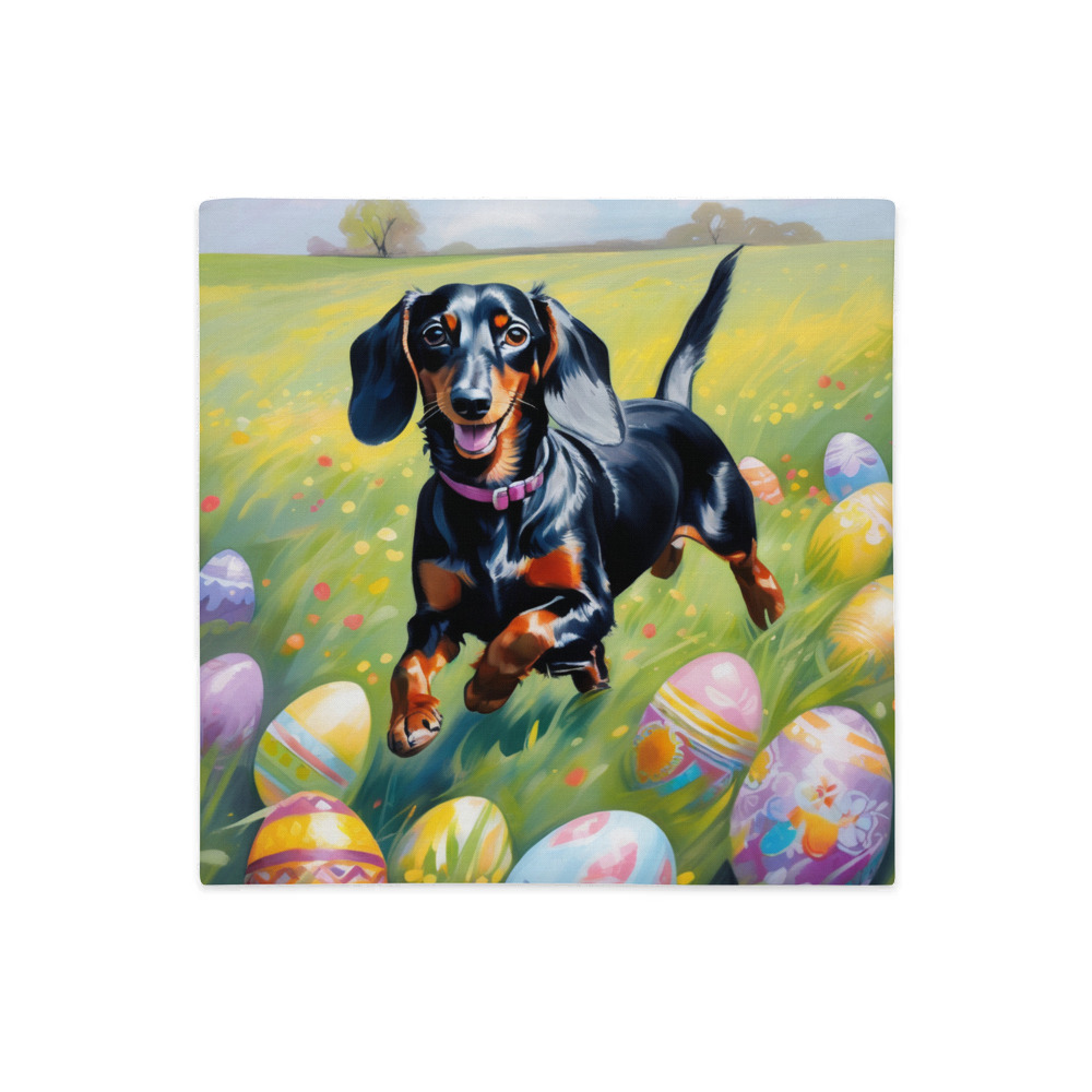 PugMug Custom Black Dachshund Premium Pillow Case