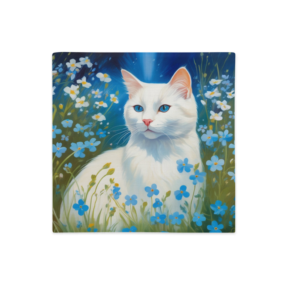 PugMug Custom White Companion Cat Premium Pillow Case