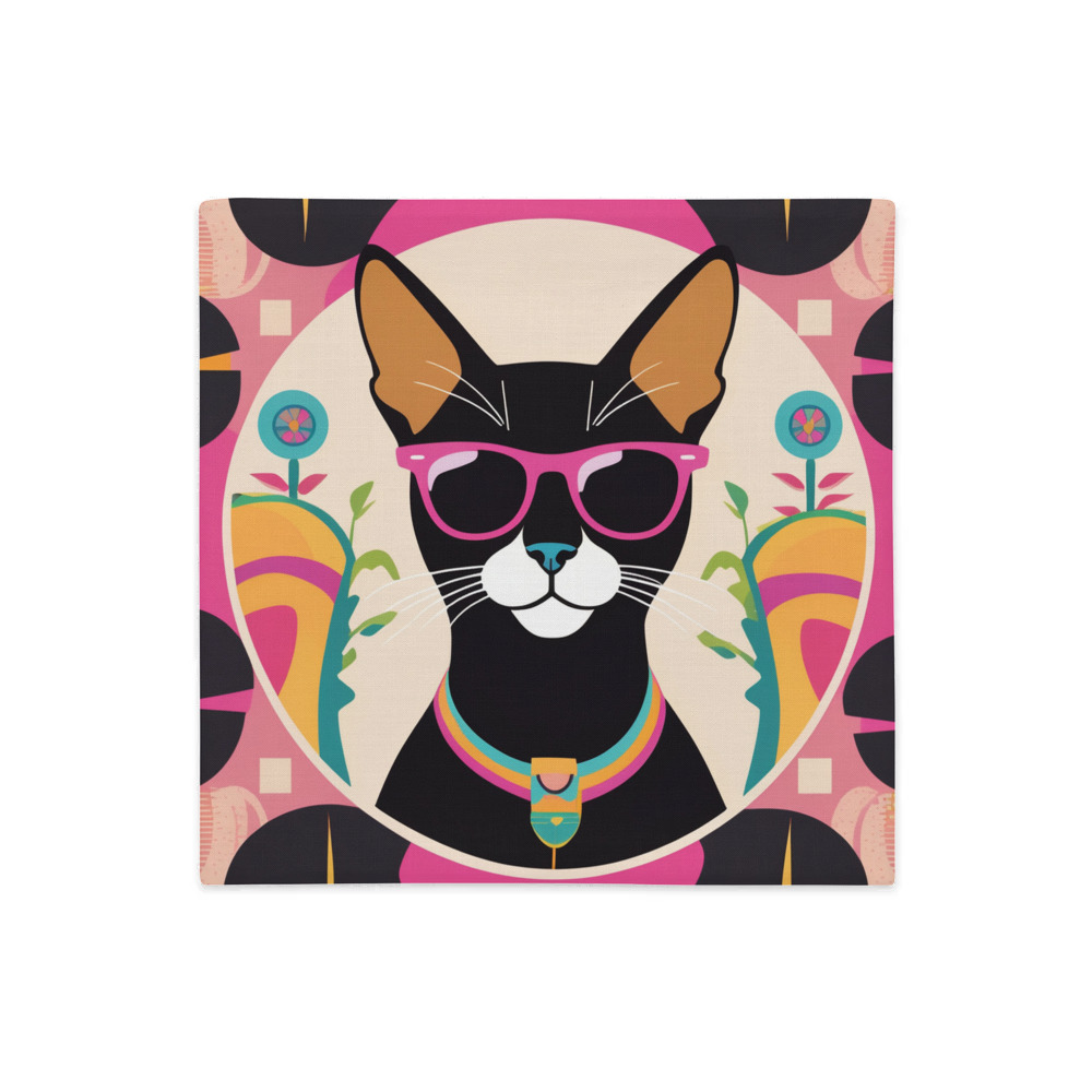 PugMug Custom Black Abyssinian Cat Premium Pillow Case