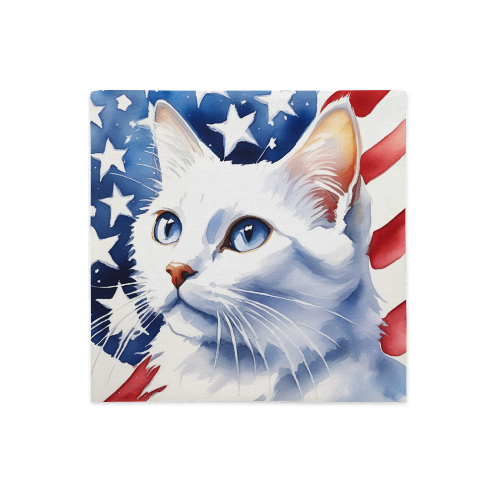 PugMug Custom White Companion Cat Premium Pillow Case