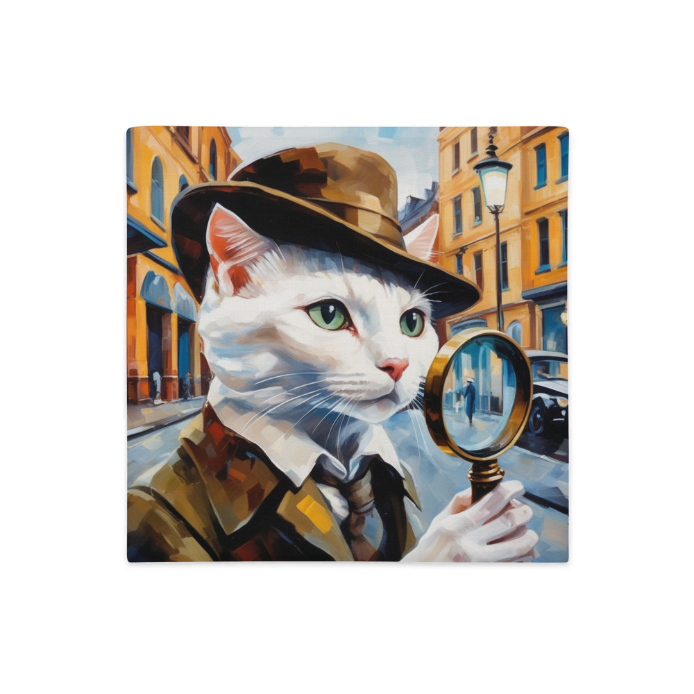 PugMug Custom White Companion Cat Premium Pillow Case