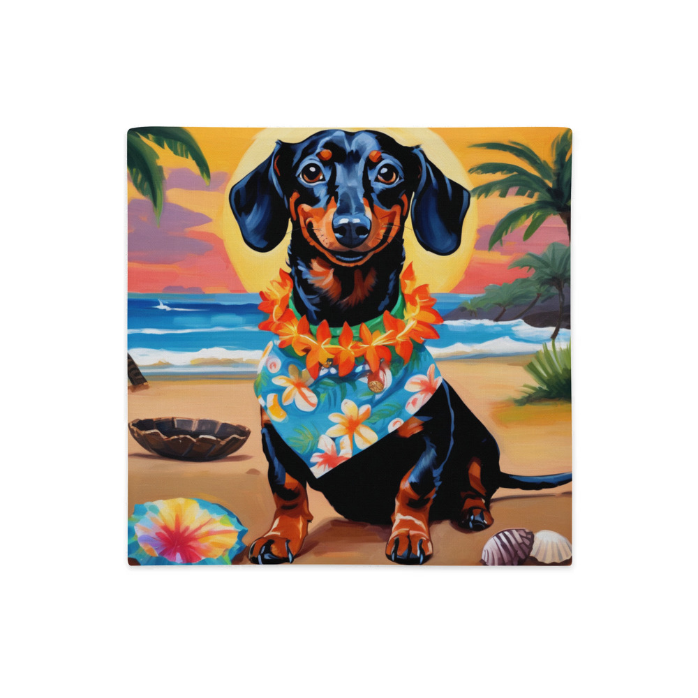 PugMug Custom Black Dachshund Premium Pillow Case