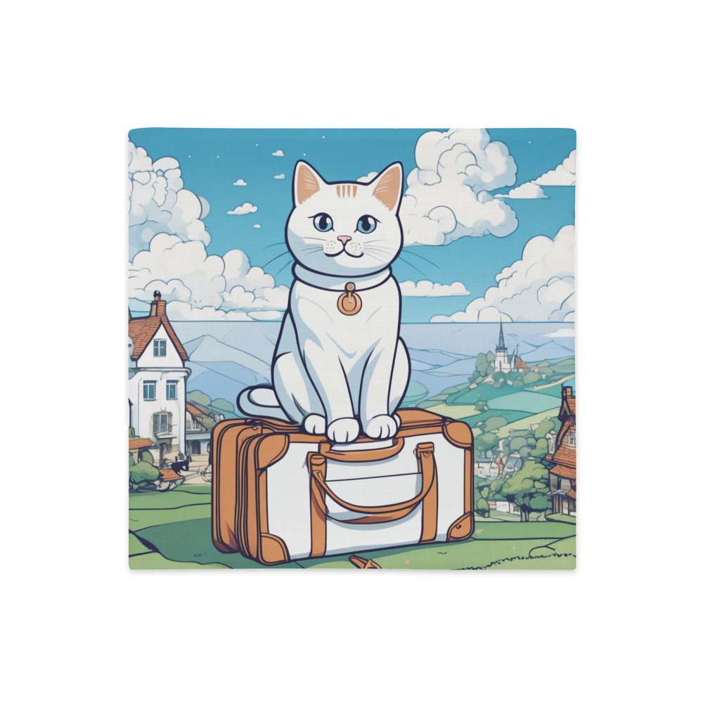 PugMug Custom White Companion Cat Premium Pillow Case