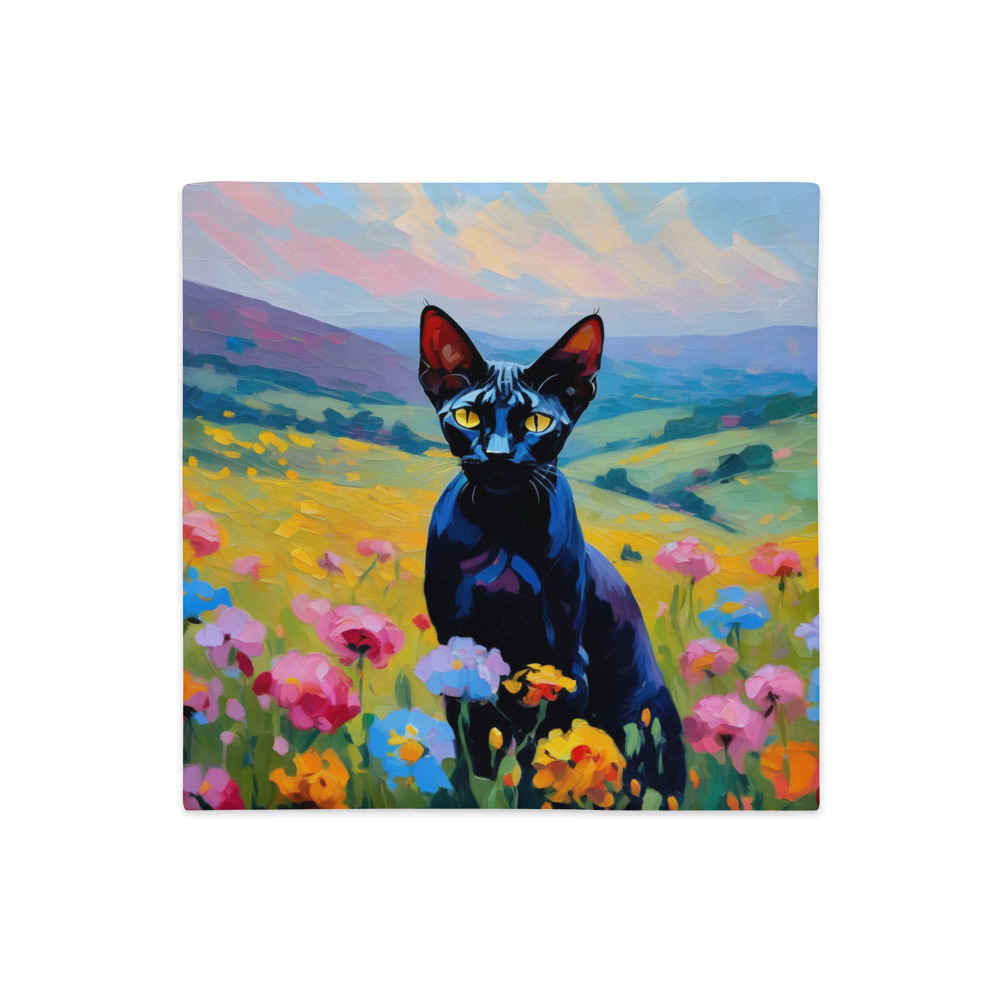 PugMug Custom Black Sphynx Cat Premium Pillow Case