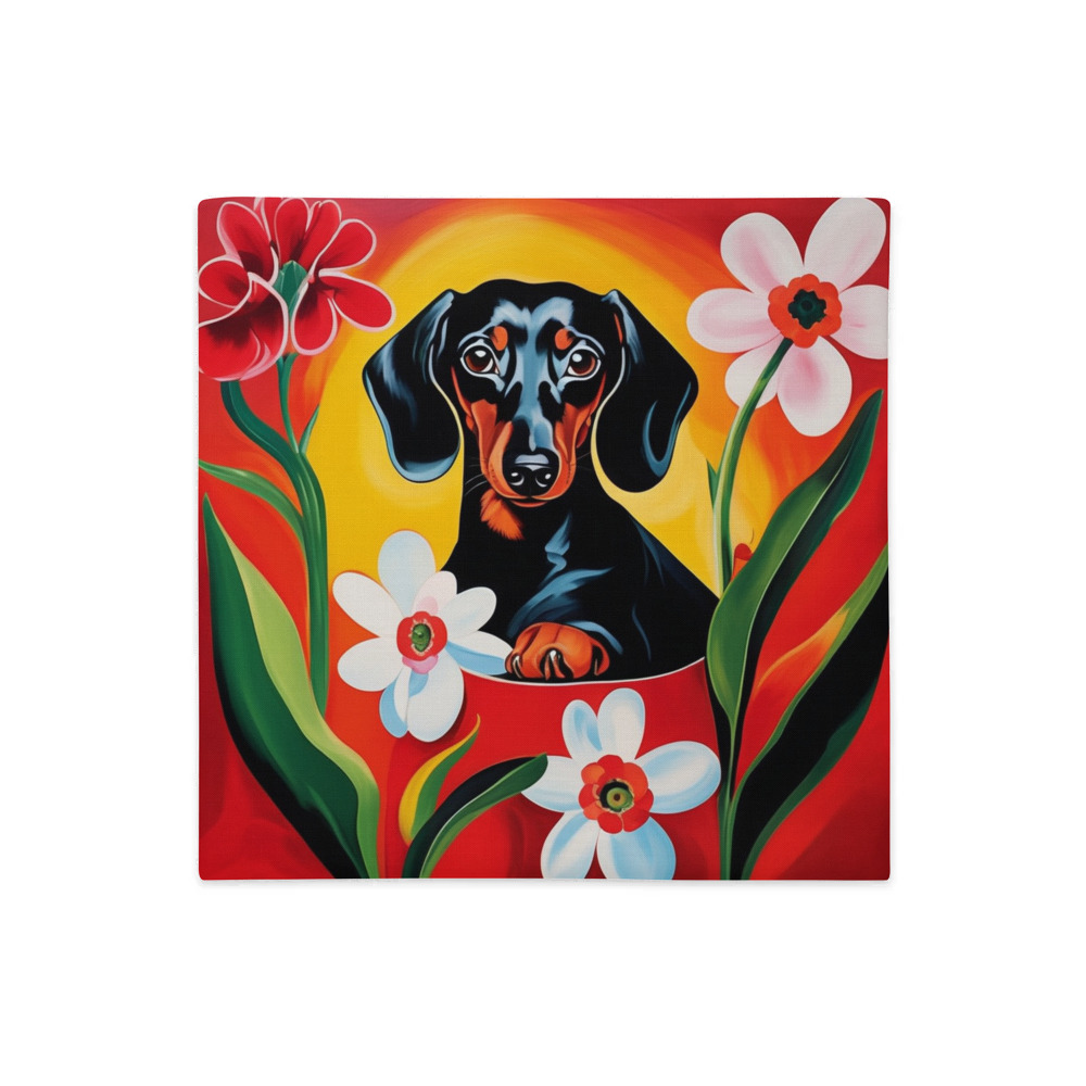 PugMug Custom Black Dachshund Premium Pillow Case