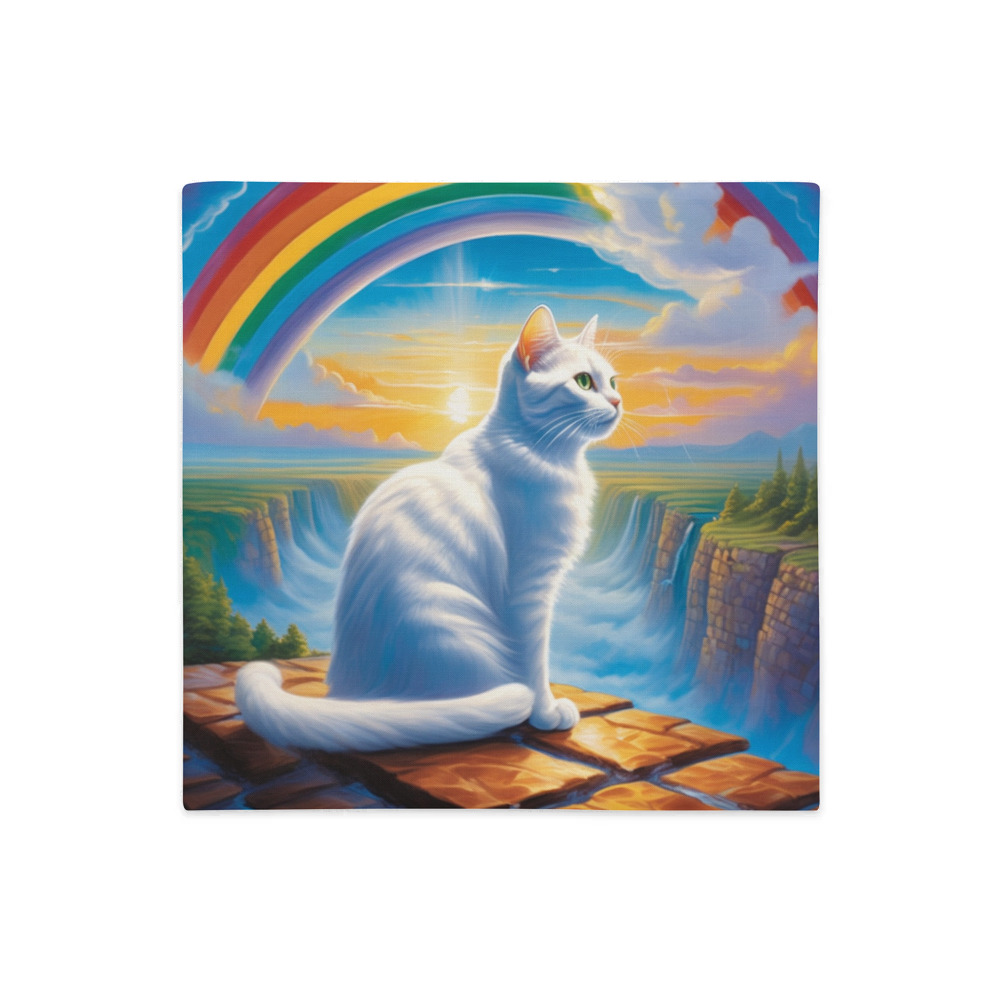 PugMug Custom White Companion Cat Premium Pillow Case