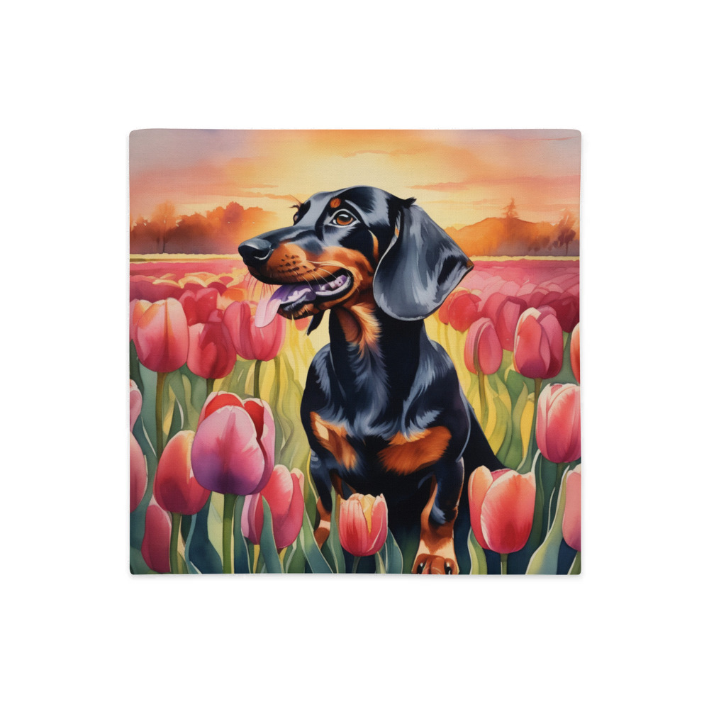 PugMug Custom Black Dachshund Premium Pillow Case