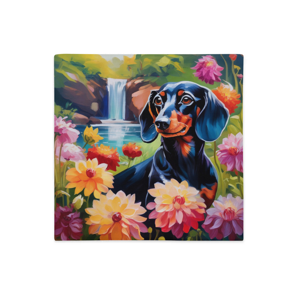 PugMug Custom Black Dachshund Premium Pillow Case