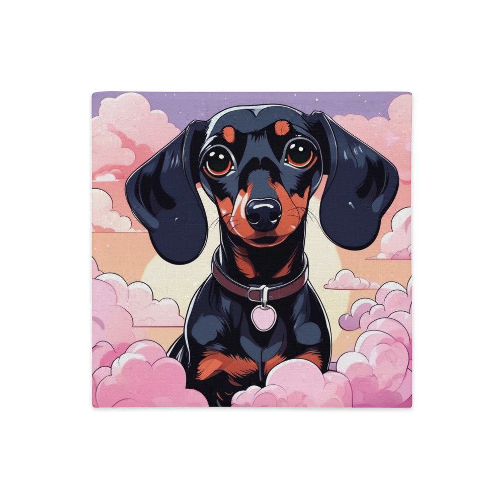 PugMug Custom Black Dachshund Premium Pillow Case