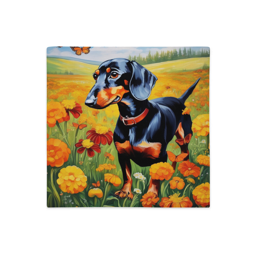 PugMug Custom Black Dachshund Premium Pillow Case