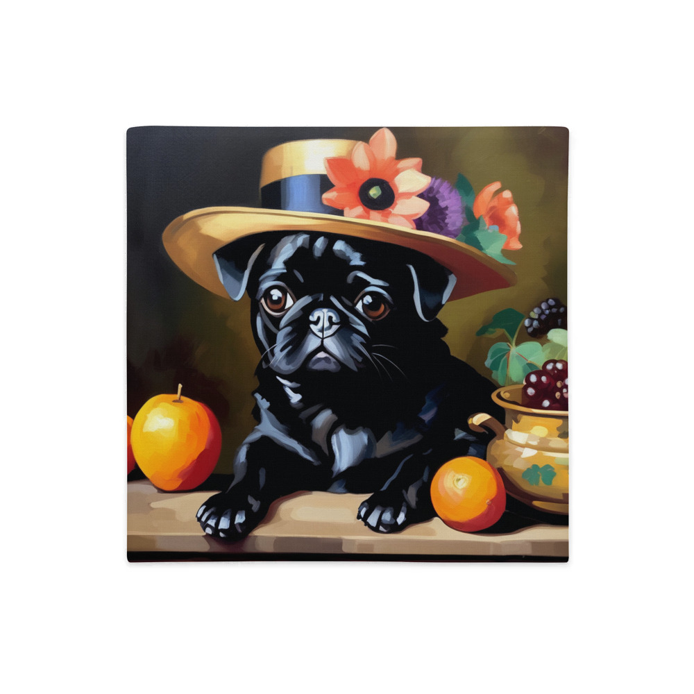 PugMug Custom Black Pug Premium Pillow Case