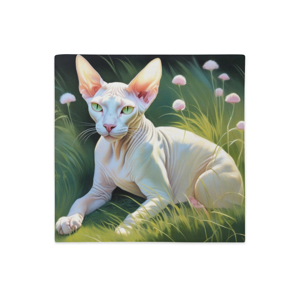 PugMug Custom White Sphynx Cat Premium Pillow Case