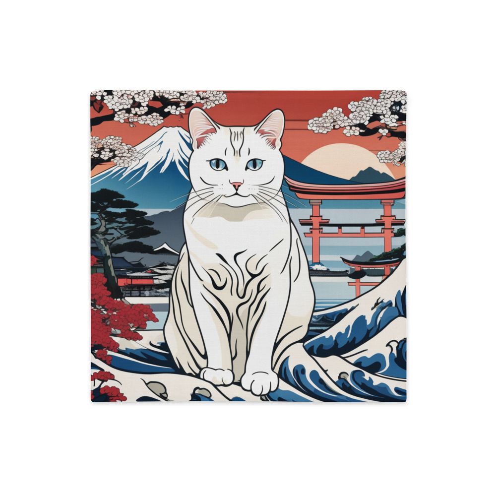 PugMug Custom White Companion Cat Premium Pillow Case