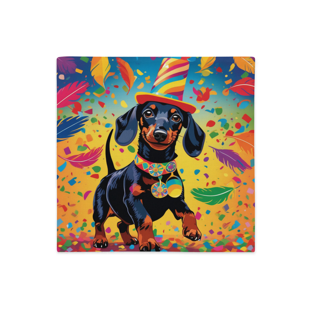 PugMug Custom Black Dachshund Premium Pillow Case