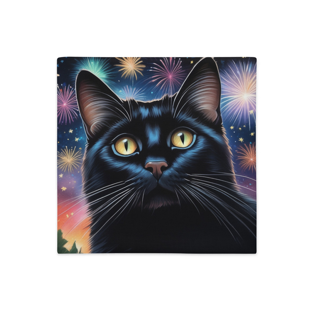 PugMug Custom Black Companion Cat Premium Pillow Case