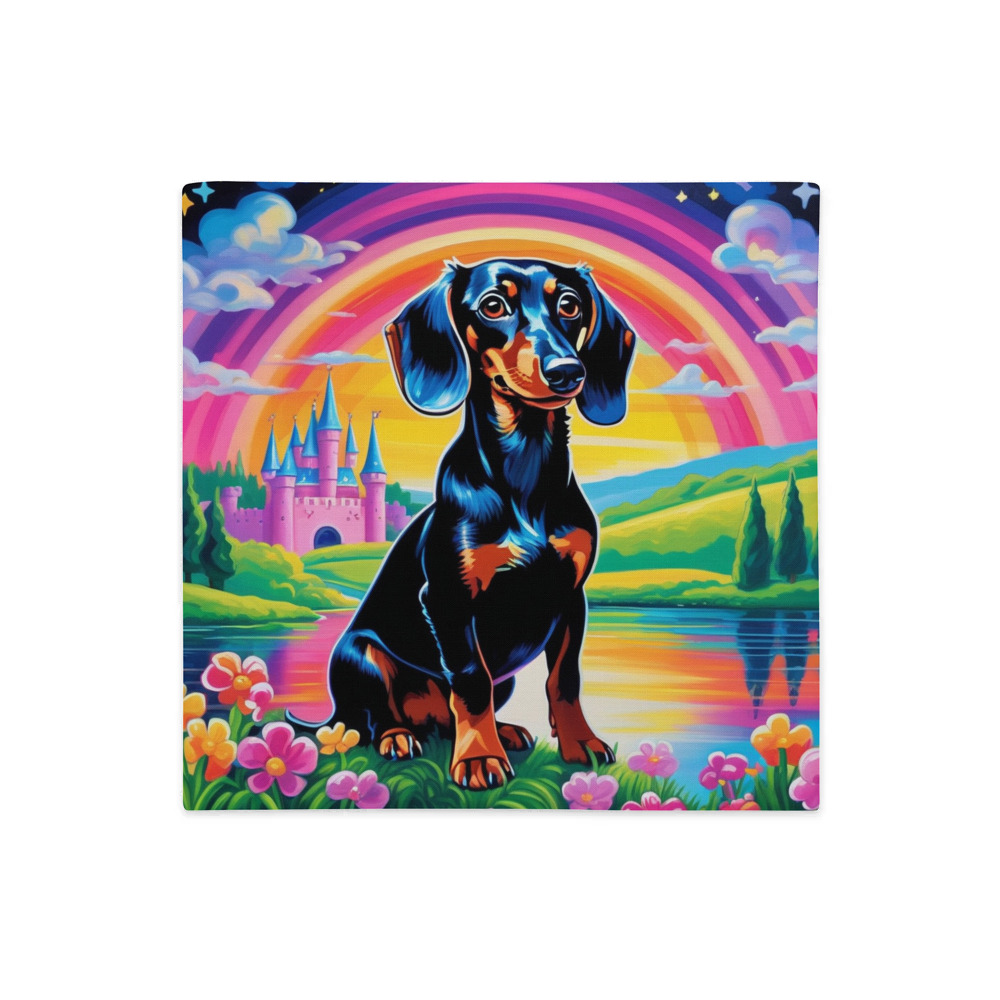 PugMug Custom Black Dachshund Premium Pillow Case