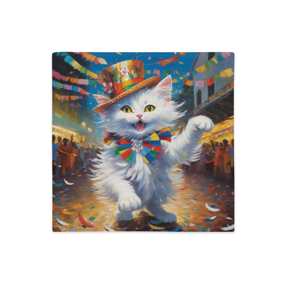 PugMug Custom White Companion Cat Premium Pillow Case