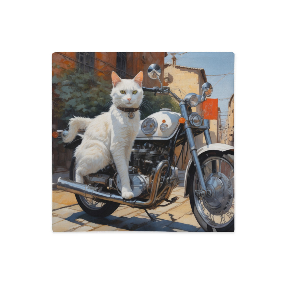 PugMug Custom White Companion Cat Premium Pillow Case