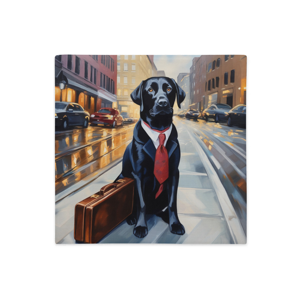 PugMug Custom Black Labrador Retriever Premium Pillow Case