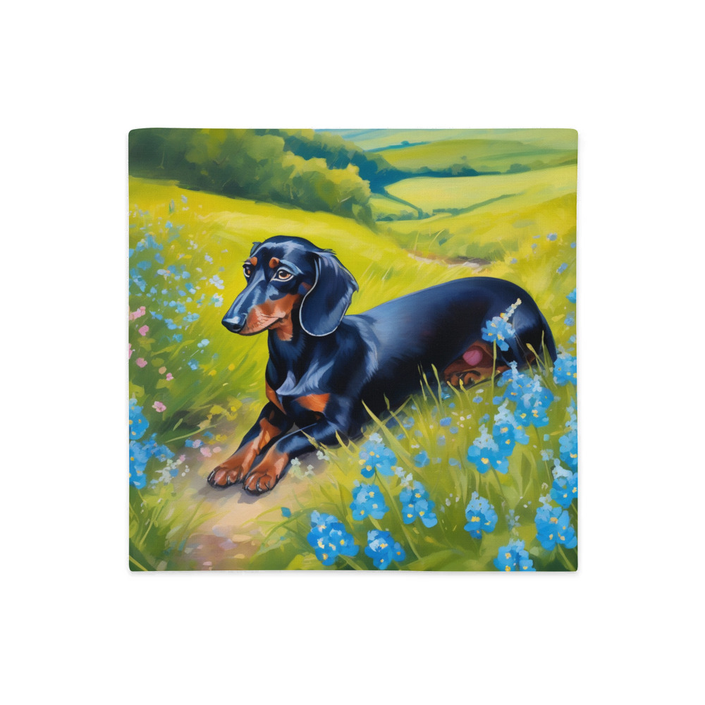 PugMug Custom Black Dachshund Premium Pillow Case