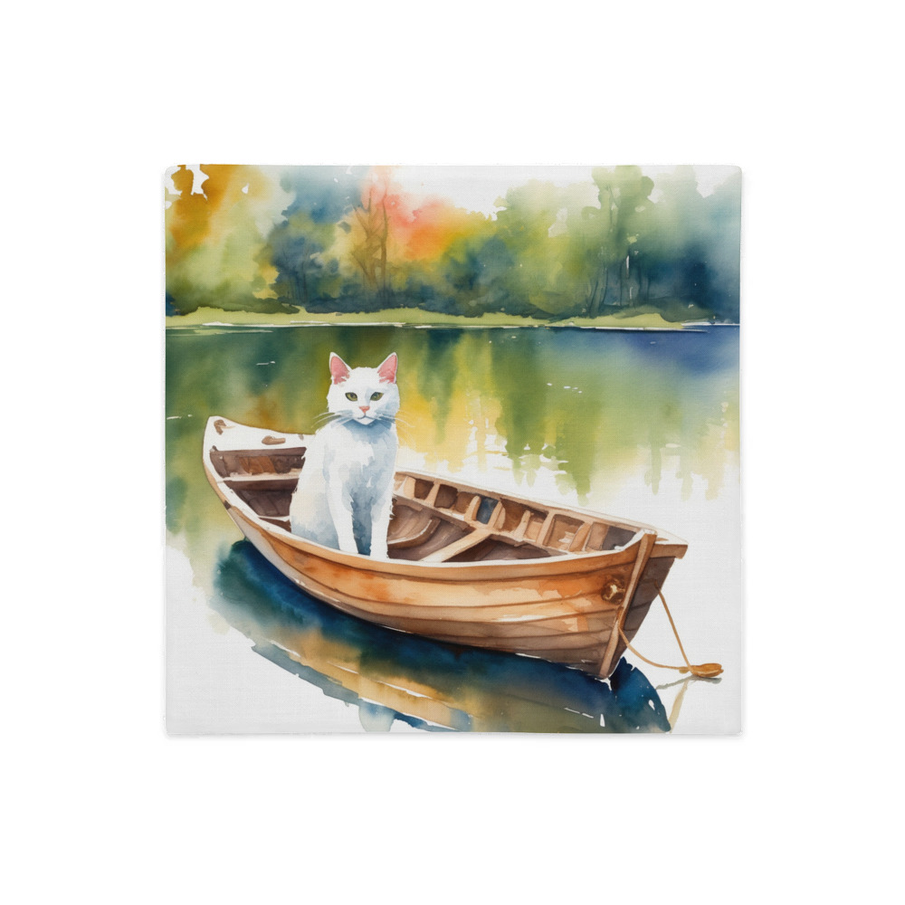 PugMug Custom White Companion Cat Premium Pillow Case