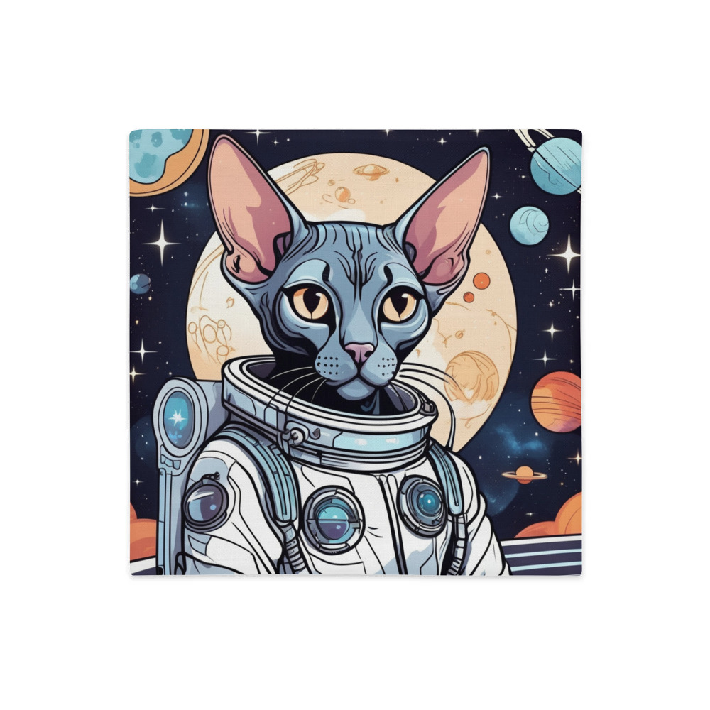 PugMug Custom Black Sphynx Cat Premium Pillow Case