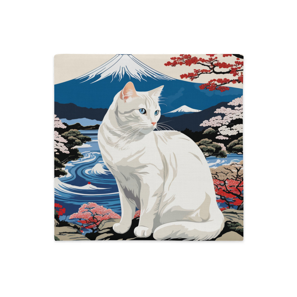 PugMug Custom White Companion Cat Premium Pillow Case