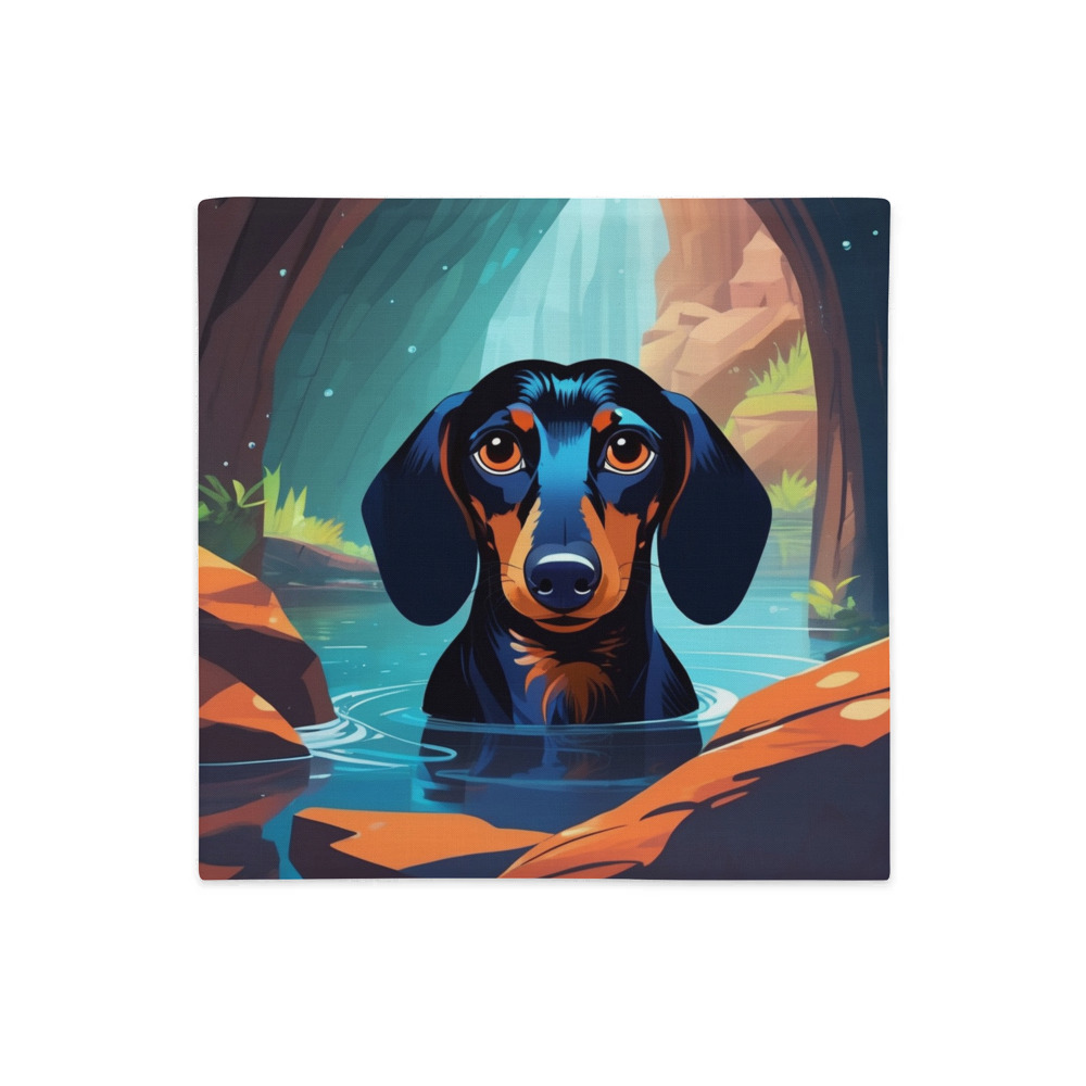 PugMug Custom Black Dachshund Premium Pillow Case