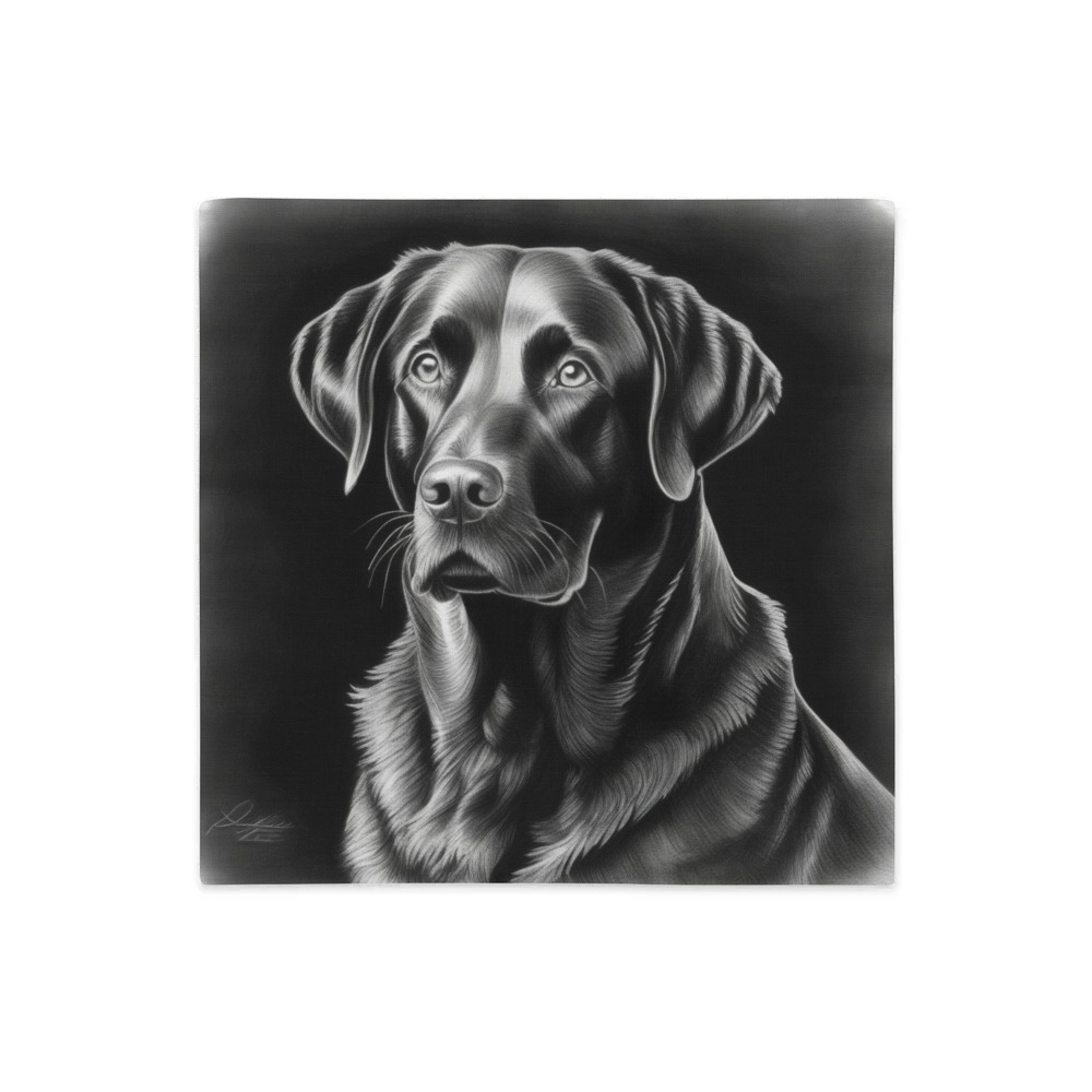 PugMug Custom Black Labrador Retriever Premium Pillow Case